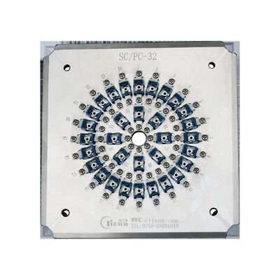 32 হোল সংযোগকারী এসসি / ইউপিসি পোলিশিং ফিক্সচার হার্ড স্টেইনলেস স্টীল এস 136 ফাইবার অপটিক পোলিশিং জিগ সহ