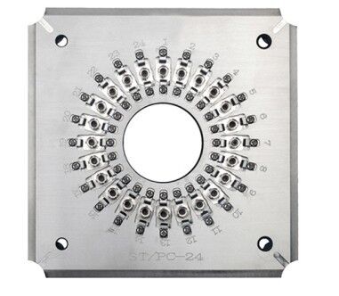 ST ফাইবার অপটিক 24/32 সংযোগকারী পলিশিং ফিক্সচার উচ্চ দক্ষতা এবং সন্নিবেশ ক্ষতির জন্য কঠোর স্টেইনলেস স্টিল এস 136 এর সাথে ≤0.20 ডিবি